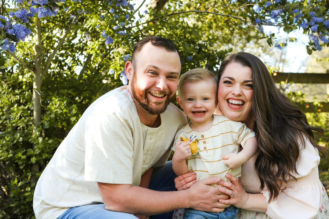 A family together in their garden